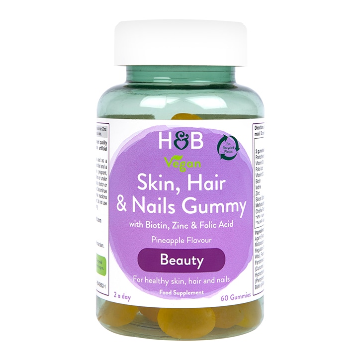 Holland & Barrett Skin Hair And Nails Vegan Pineapple Flavour  60 Gummies